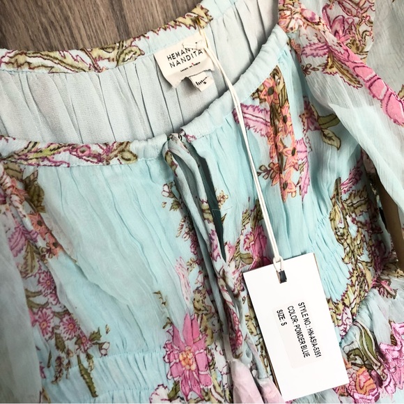 Hemant & Nandita Asia Plunged Midi Dress - Picture 6 of 13